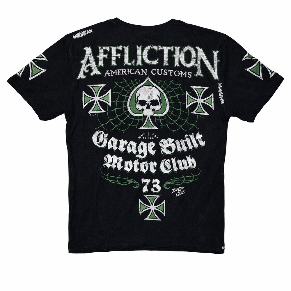 Affliction American Customs T-Shirt Mens XL Henley Garage Built Motor Club
